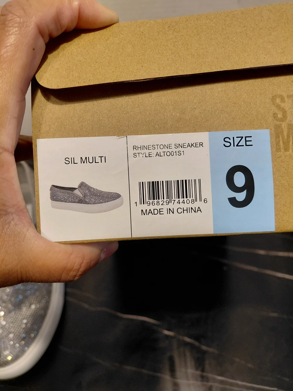 Steve Madden Silver Crystal Slip-On Sneakers
